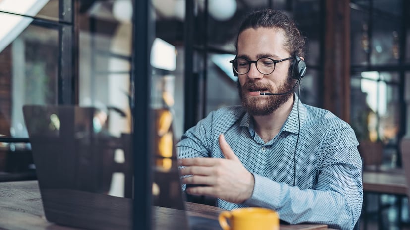 Man working remotely